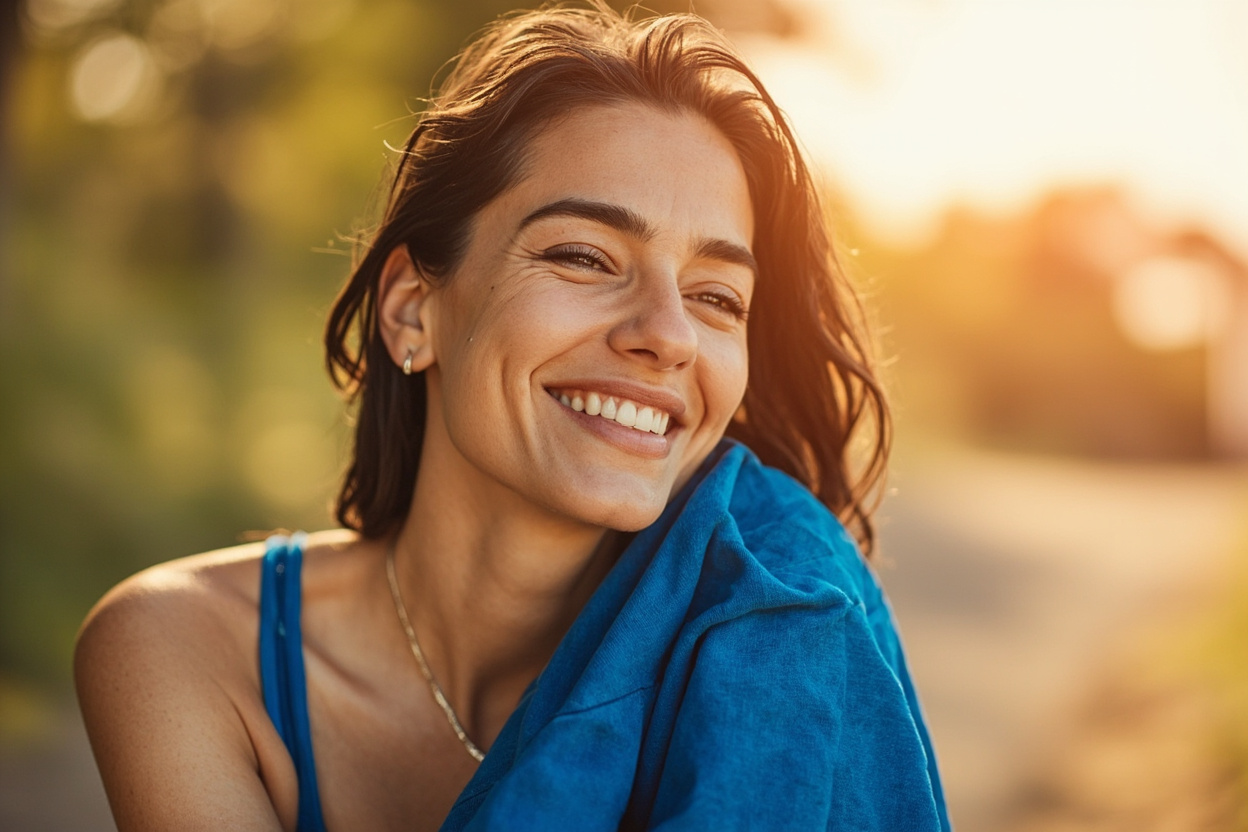 Mujer en modo positivo